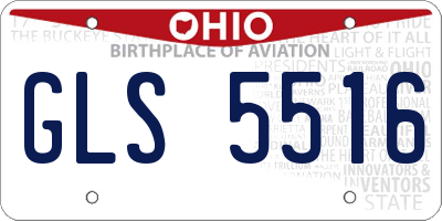 OH license plate GLS5516