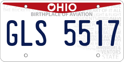 OH license plate GLS5517