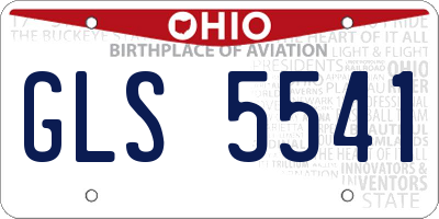 OH license plate GLS5541