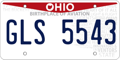 OH license plate GLS5543