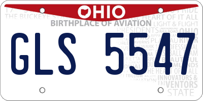 OH license plate GLS5547