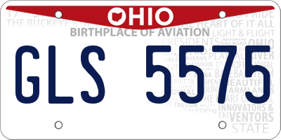 OH license plate GLS5575