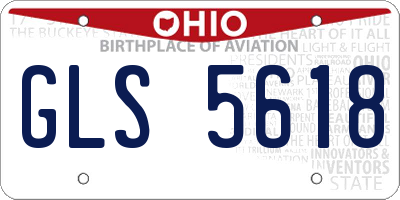 OH license plate GLS5618