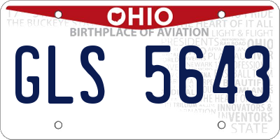 OH license plate GLS5643