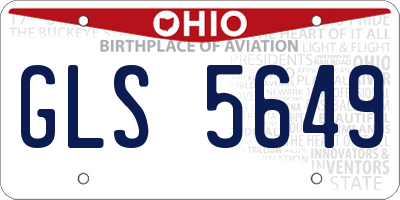 OH license plate GLS5649