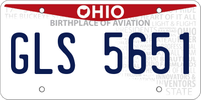 OH license plate GLS5651