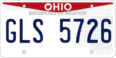 OH license plate GLS5726