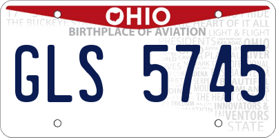 OH license plate GLS5745