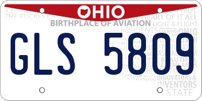 OH license plate GLS5809