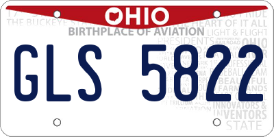 OH license plate GLS5822