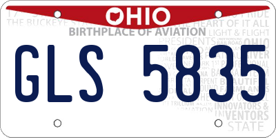 OH license plate GLS5835