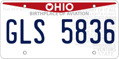 OH license plate GLS5836
