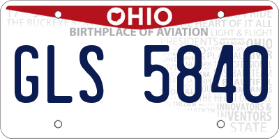 OH license plate GLS5840