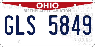 OH license plate GLS5849