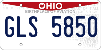 OH license plate GLS5850