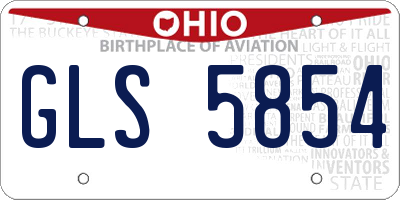 OH license plate GLS5854