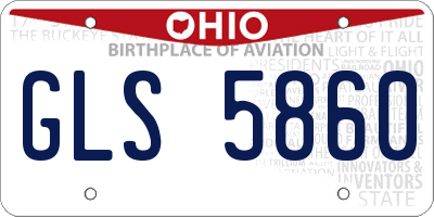 OH license plate GLS5860