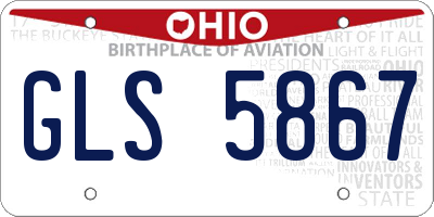 OH license plate GLS5867