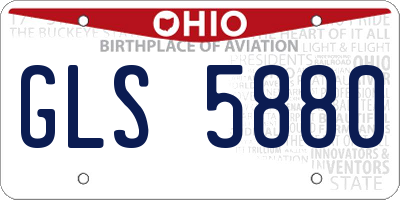 OH license plate GLS5880