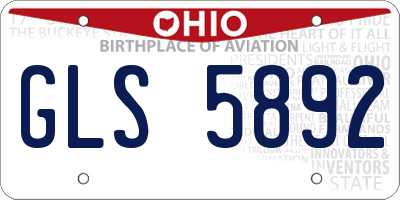 OH license plate GLS5892