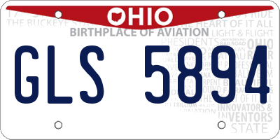 OH license plate GLS5894