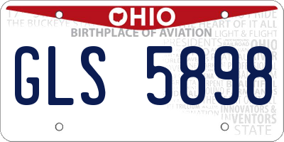 OH license plate GLS5898