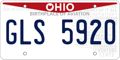 OH license plate GLS5920