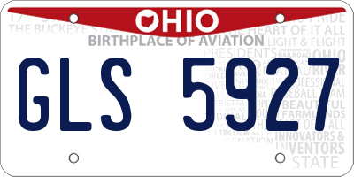 OH license plate GLS5927