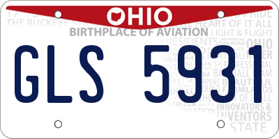 OH license plate GLS5931