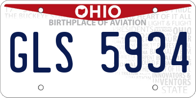 OH license plate GLS5934
