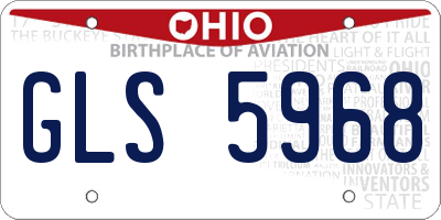 OH license plate GLS5968