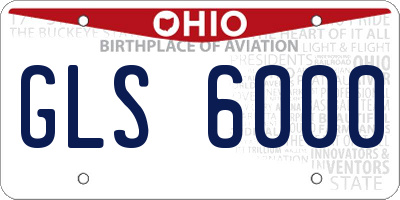 OH license plate GLS6000