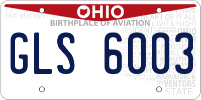 OH license plate GLS6003
