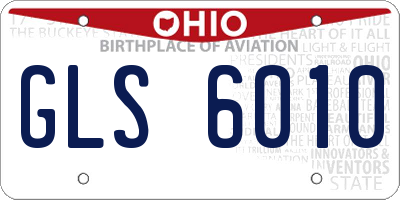 OH license plate GLS6010