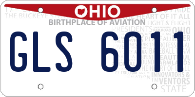 OH license plate GLS6011