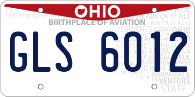 OH license plate GLS6012
