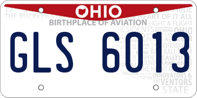 OH license plate GLS6013