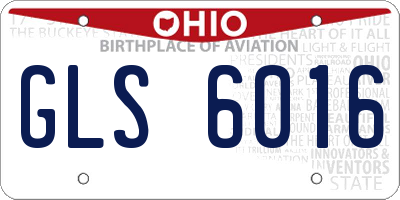 OH license plate GLS6016
