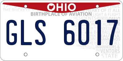 OH license plate GLS6017