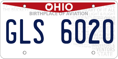 OH license plate GLS6020