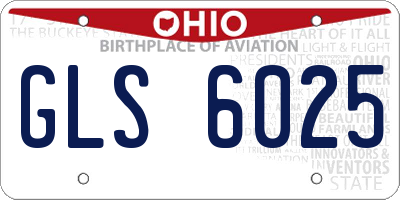OH license plate GLS6025