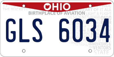 OH license plate GLS6034