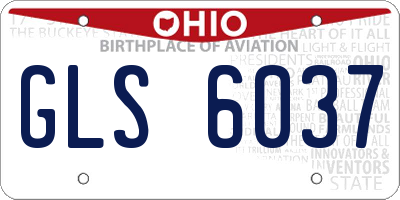 OH license plate GLS6037
