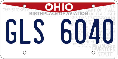 OH license plate GLS6040