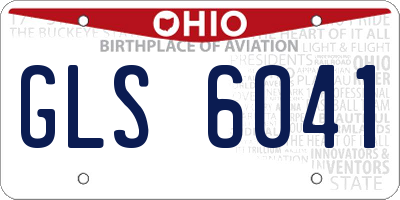 OH license plate GLS6041