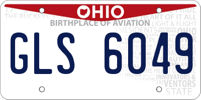 OH license plate GLS6049