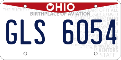 OH license plate GLS6054