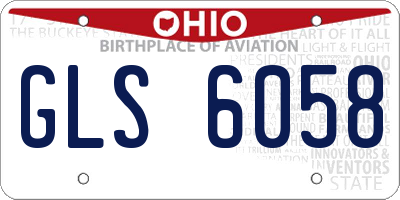 OH license plate GLS6058