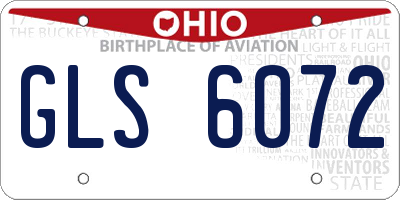 OH license plate GLS6072