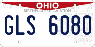 OH license plate GLS6080